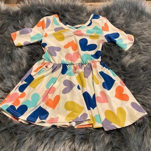 Dot dot smile multi-colored heart print ballerina dress 6-12 months